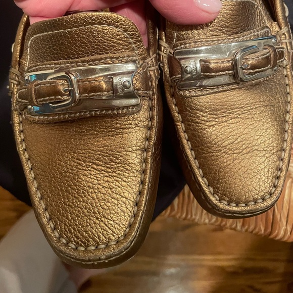 Prada authentic gold metallic driver moccasins sz 6.5 - Picture 6 of 6